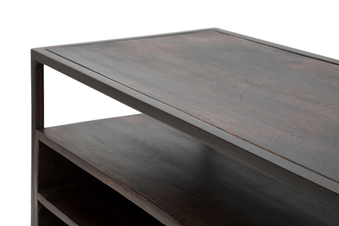 Mueble de TV de madera con estructura de metal – Burn mueble multimedia