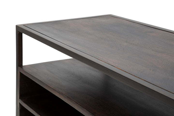 Mueble de TV de madera con estructura de metal – Burn mueble multimedia