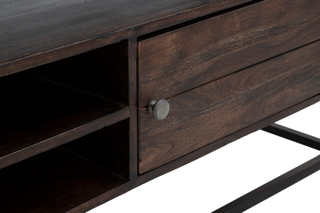 Mueble de TV de madera con estructura de metal – Burn mueble multimedia