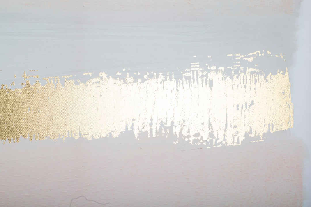 Pintura Abstracta Dorada Y Blanca