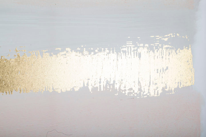 Pintura Abstracta Dorada Y Blanca