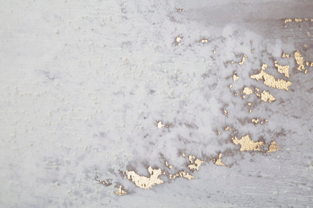 Pintura Abstracta Oro y Blanco y Negro