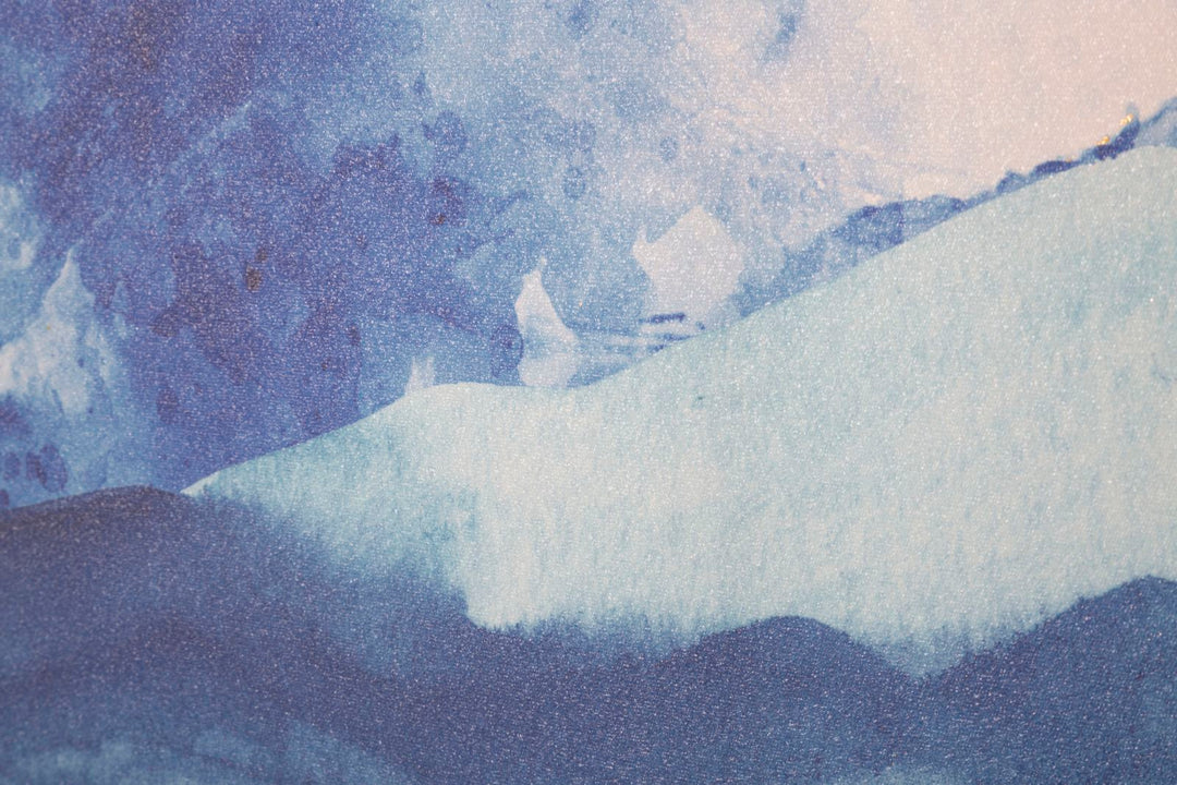 Pintura Abstracta Montañas Azules