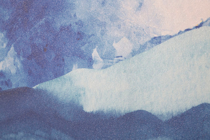 Pintura Abstracta Montañas Azules