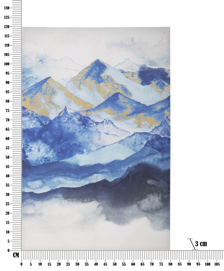 Pintura Abstracta Montañas Azules