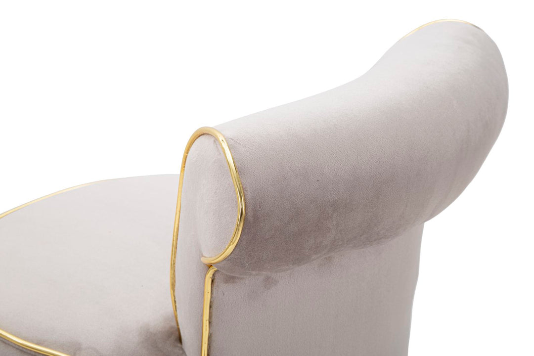 Taburete de bar de terciopelo gris con patas doradas – Luxy silla de barra