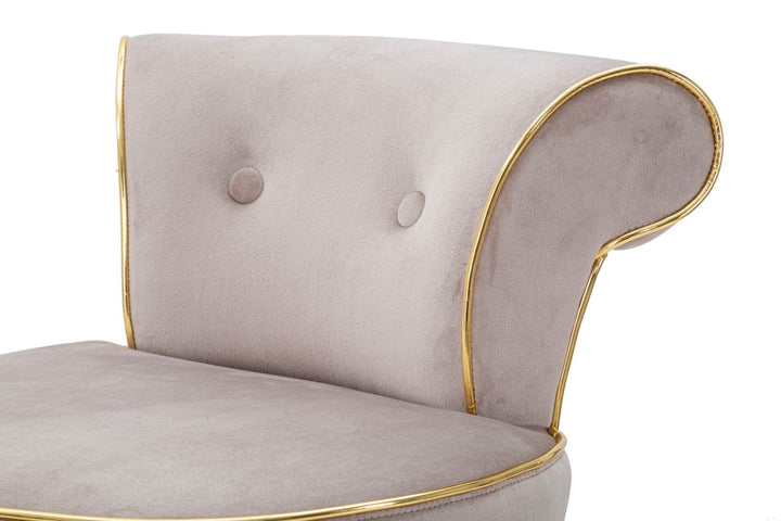 Taburete de bar de terciopelo gris con patas doradas – Luxy silla de barra