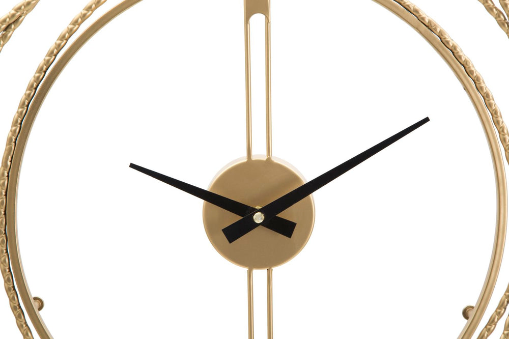 Reloj de Pared de Metal Dorado Decorado con Círculos Geométricos