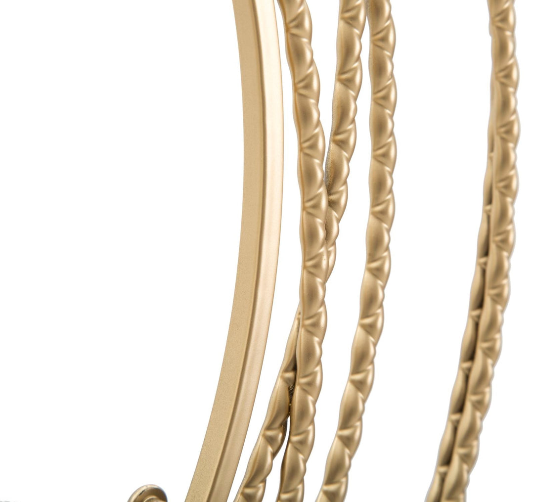 Reloj de Pared de Metal Dorado Decorado con Círculos Geométricos