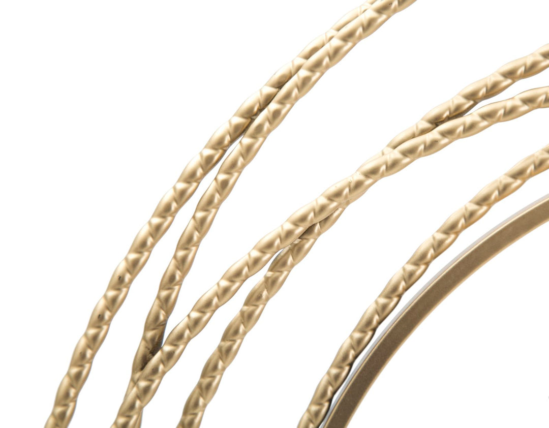 Reloj de Pared de Metal Dorado Decorado con Círculos Geométricos