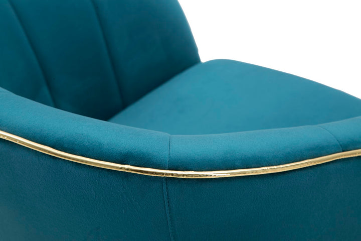 Sillón de terciopelo turquesa con patas doradas – Paris sillón de acento
