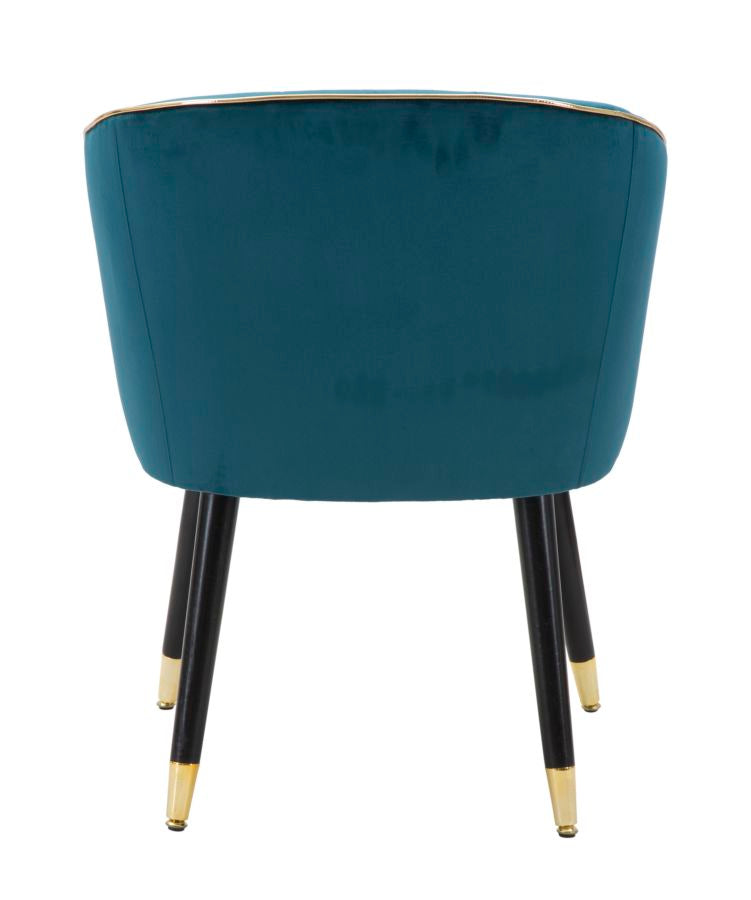 Sillón de terciopelo turquesa con patas doradas – Paris sillón de acento