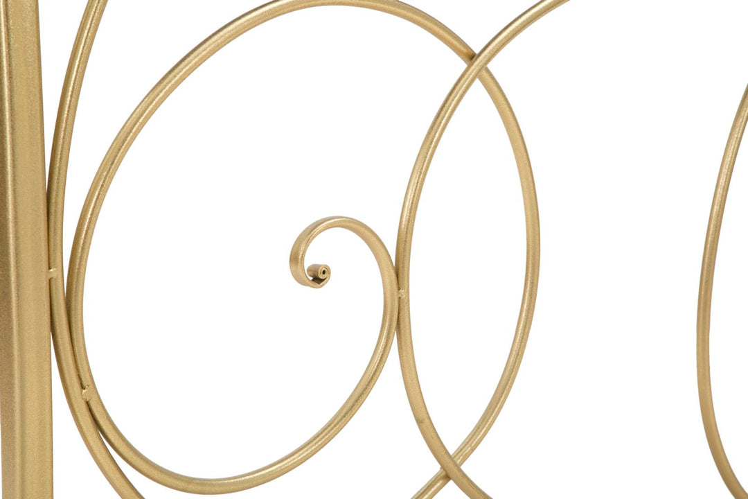 Consola Rectangular de Metal y Cristal Dorado