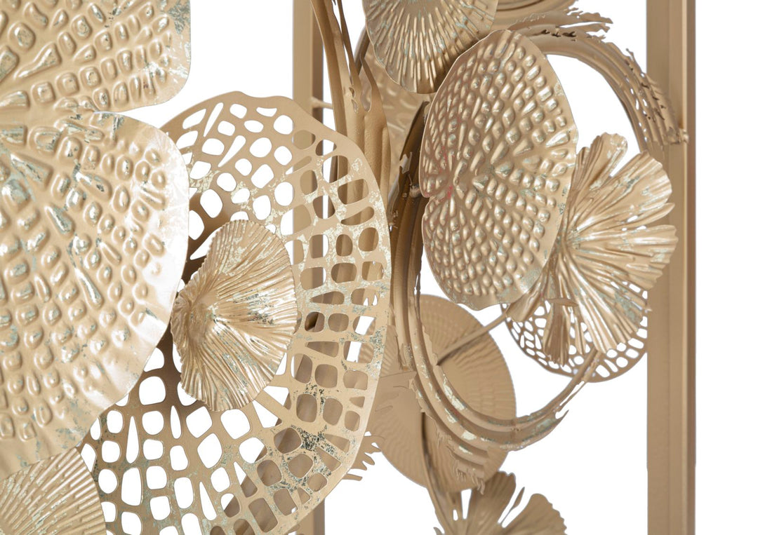 Consola Geométrica de Metal Dorado y Cristal