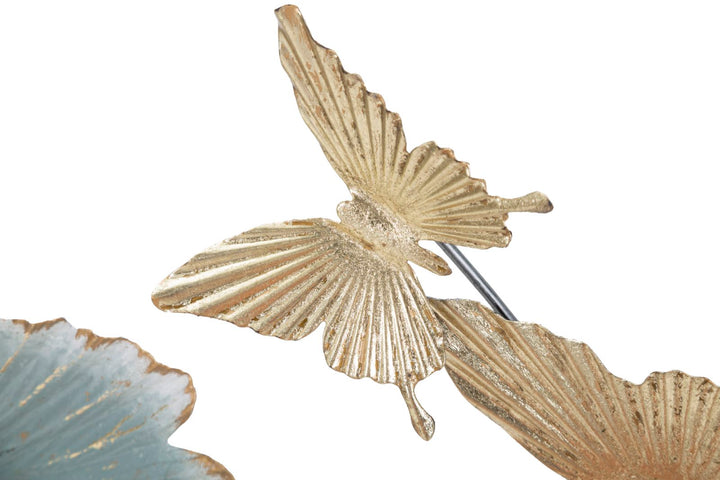 Decoración de pared con flores y letras en marco redondo