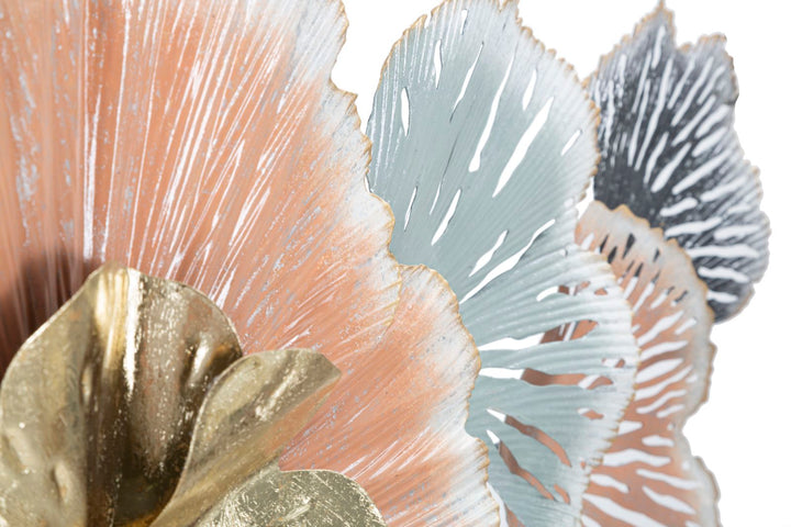 Decoración de pared con flores de metal