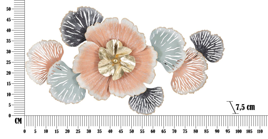 Decoración de pared con flores de metal