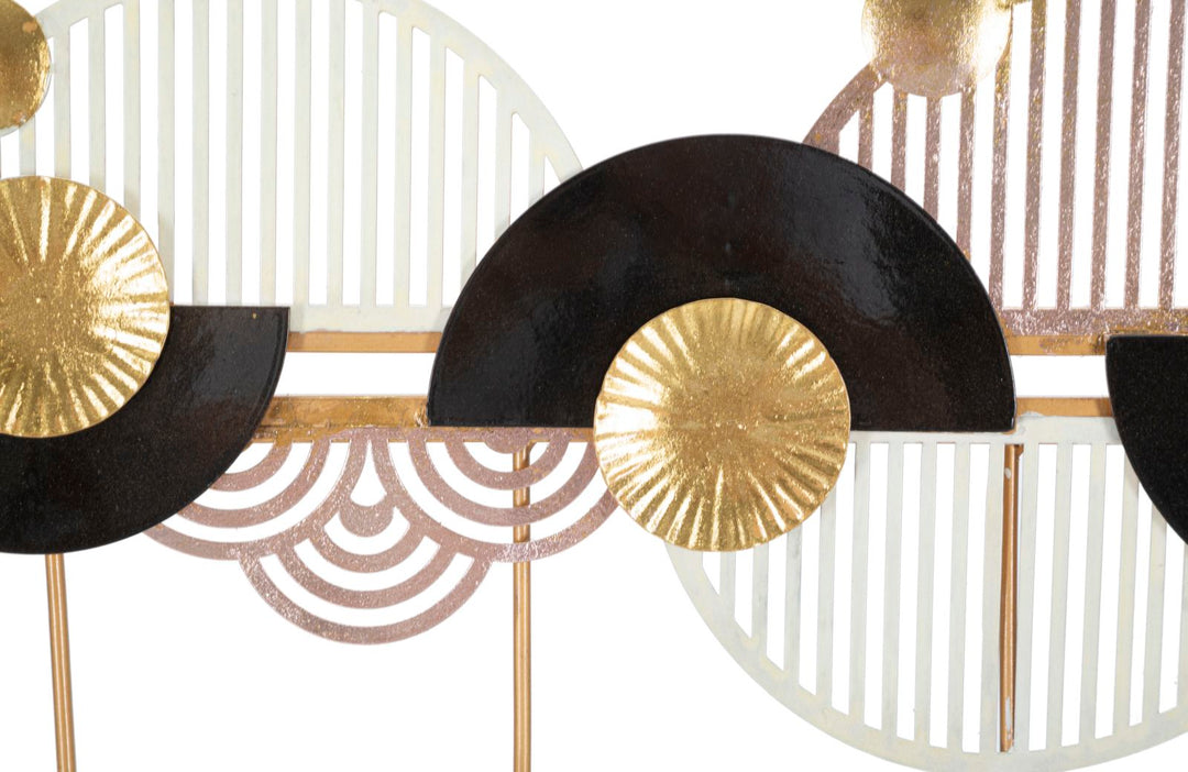 Soporte de Pared de Metal Dorado y Negro con 5 Ganchos