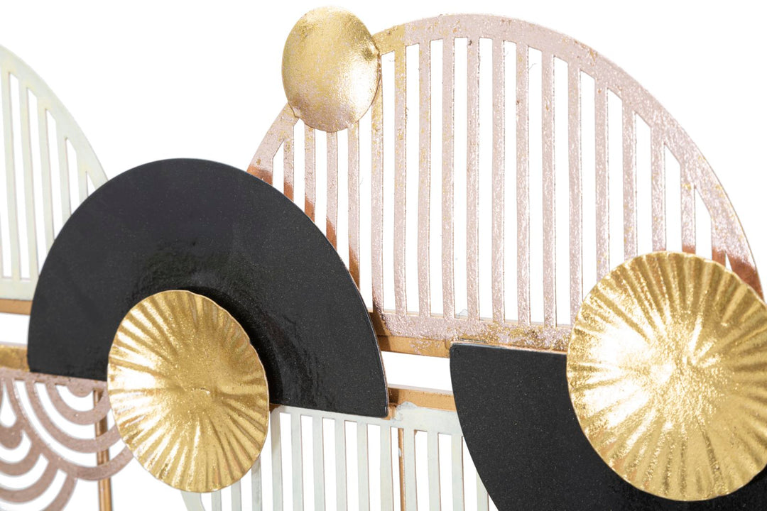 Soporte de Pared de Metal Dorado y Negro con 5 Ganchos