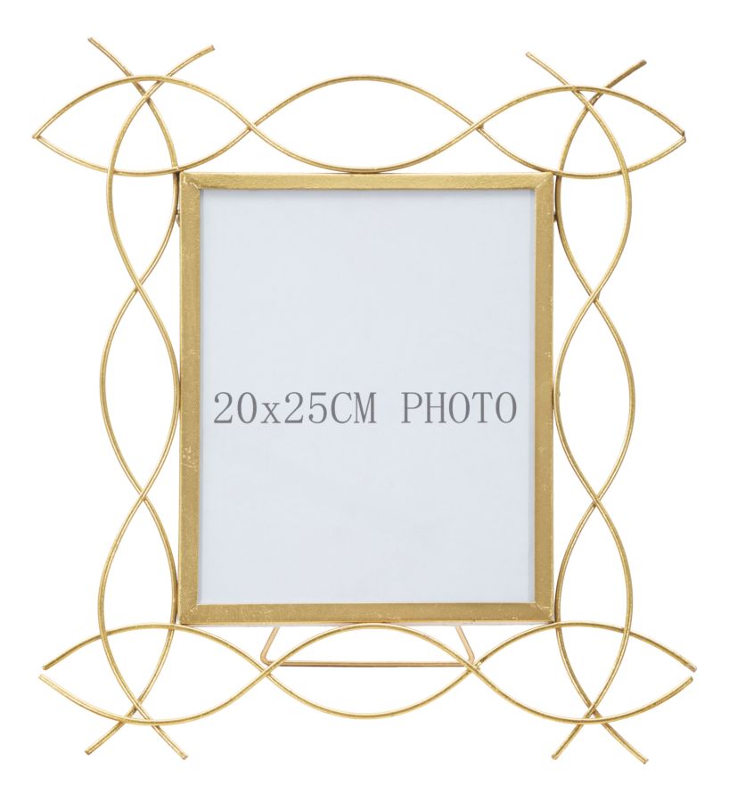 Marco Metalico Oro Lineas Onduladas