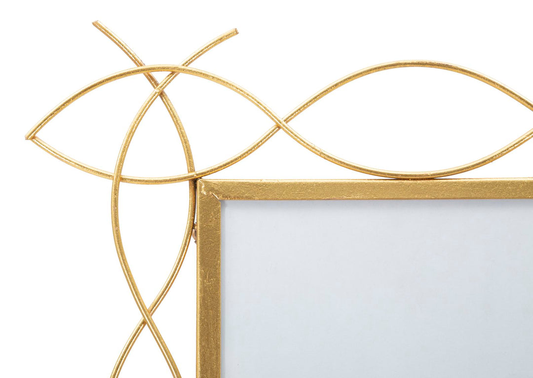 Marco Metalico Oro Lineas Onduladas