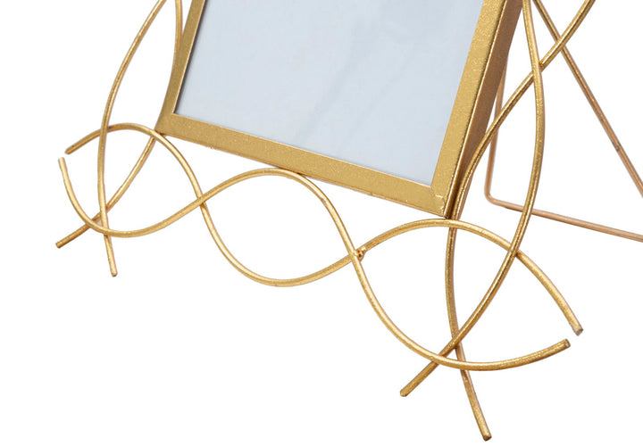 Marco Metalico Oro Lineas Onduladas