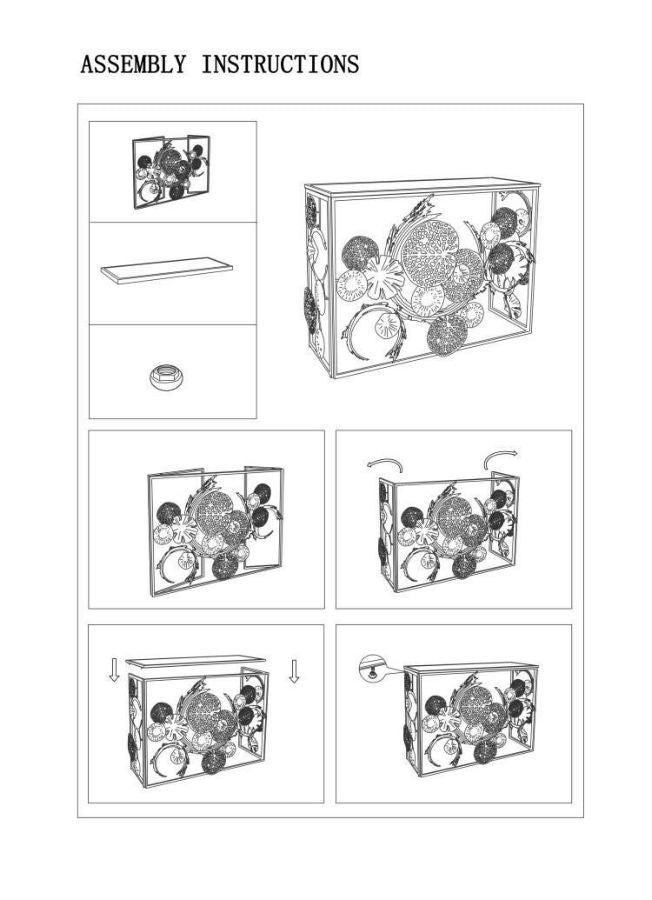 Consola Geométrica de Metal Dorado y Cristal
