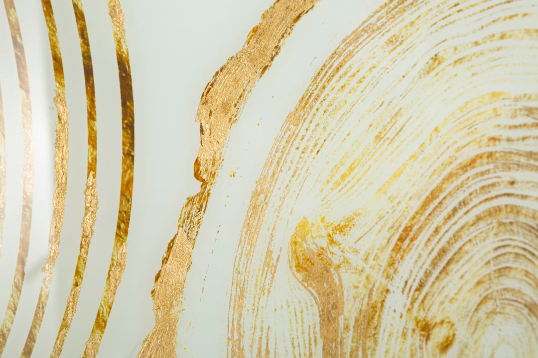 Oro Color Madera Patrón Moderno Panel De Pared De Cristal