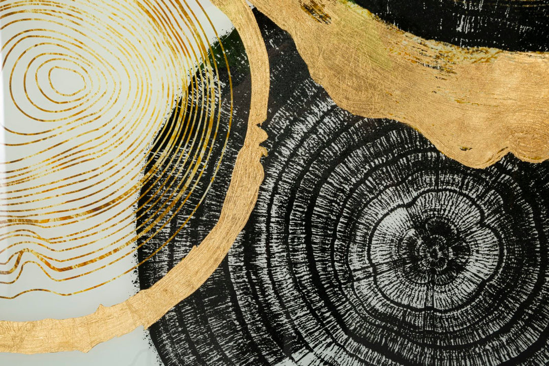 Oro Color Madera Patrón Moderno Panel De Pared De Cristal