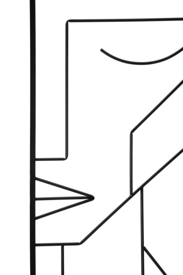 Decoración de Pared de 2 Piezas de Caras Abstractas de Metal