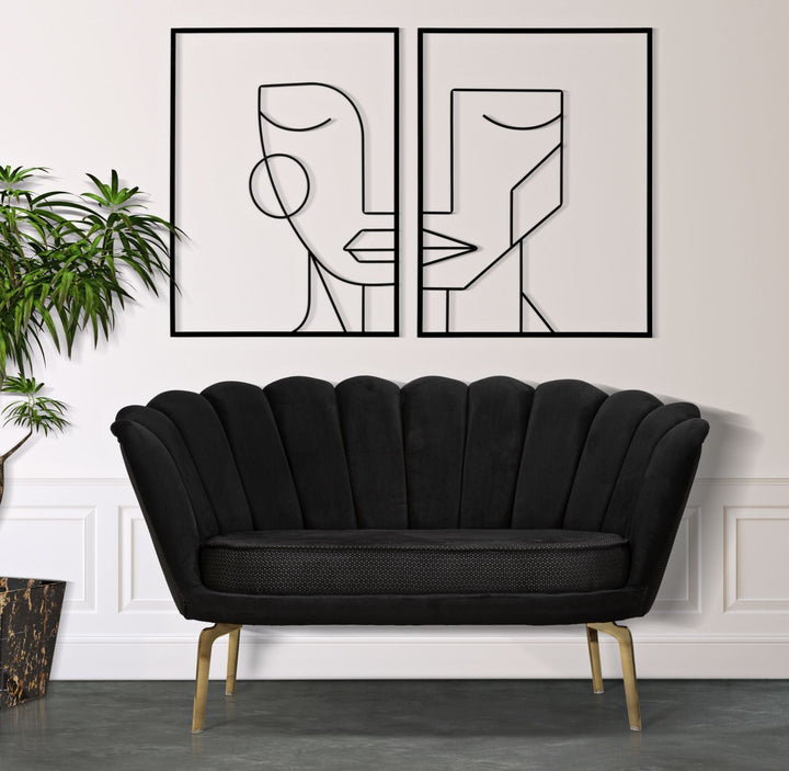 Decoración de Pared de 2 Piezas de Caras Abstractas de Metal