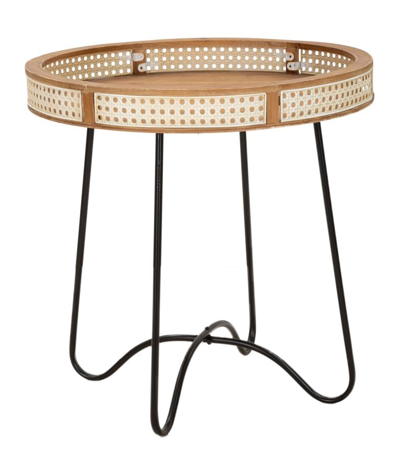 Mesa auxiliar redonda con patas doradas – Fuji mesa de acento moderna