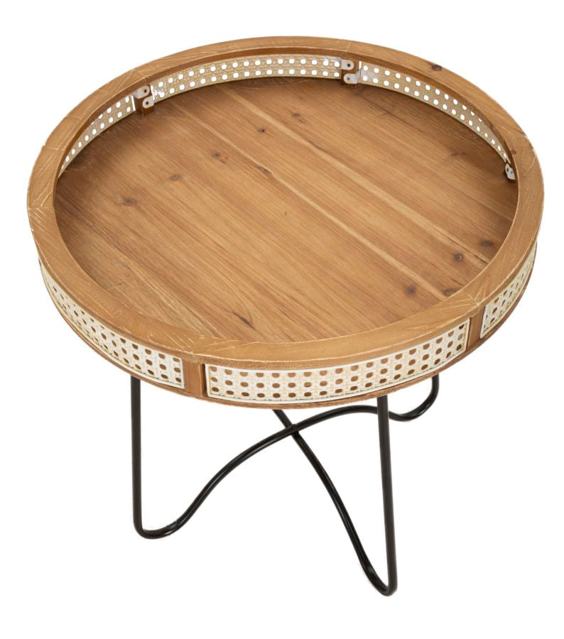 Mesa auxiliar redonda con patas doradas – Fuji mesa de acento moderna