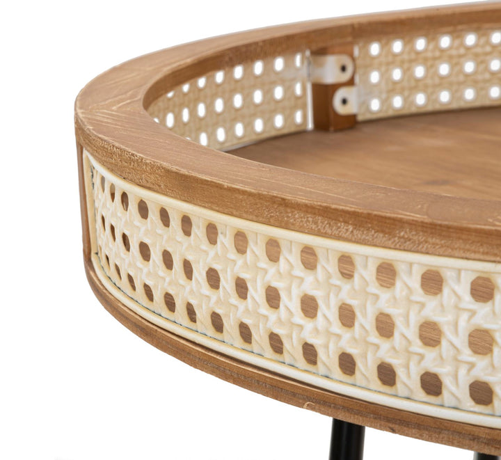 Mesa auxiliar redonda con patas doradas – Fuji mesa de acento moderna