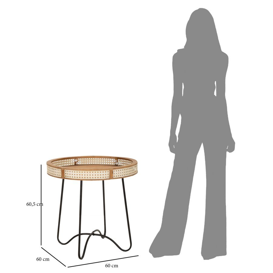 Mesa auxiliar redonda con patas doradas – Fuji mesa de acento moderna