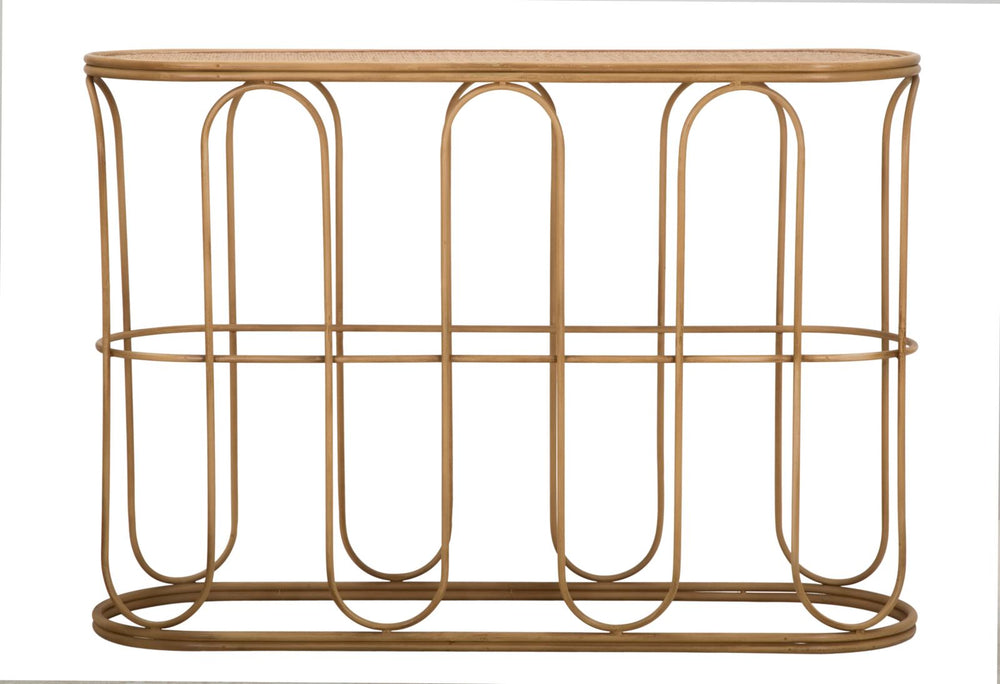 Mesa consola de madera con diseño de lamas – Samui recibidor