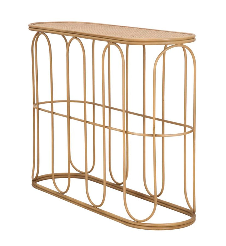 Mesa consola de madera con diseño de lamas – Samui recibidor