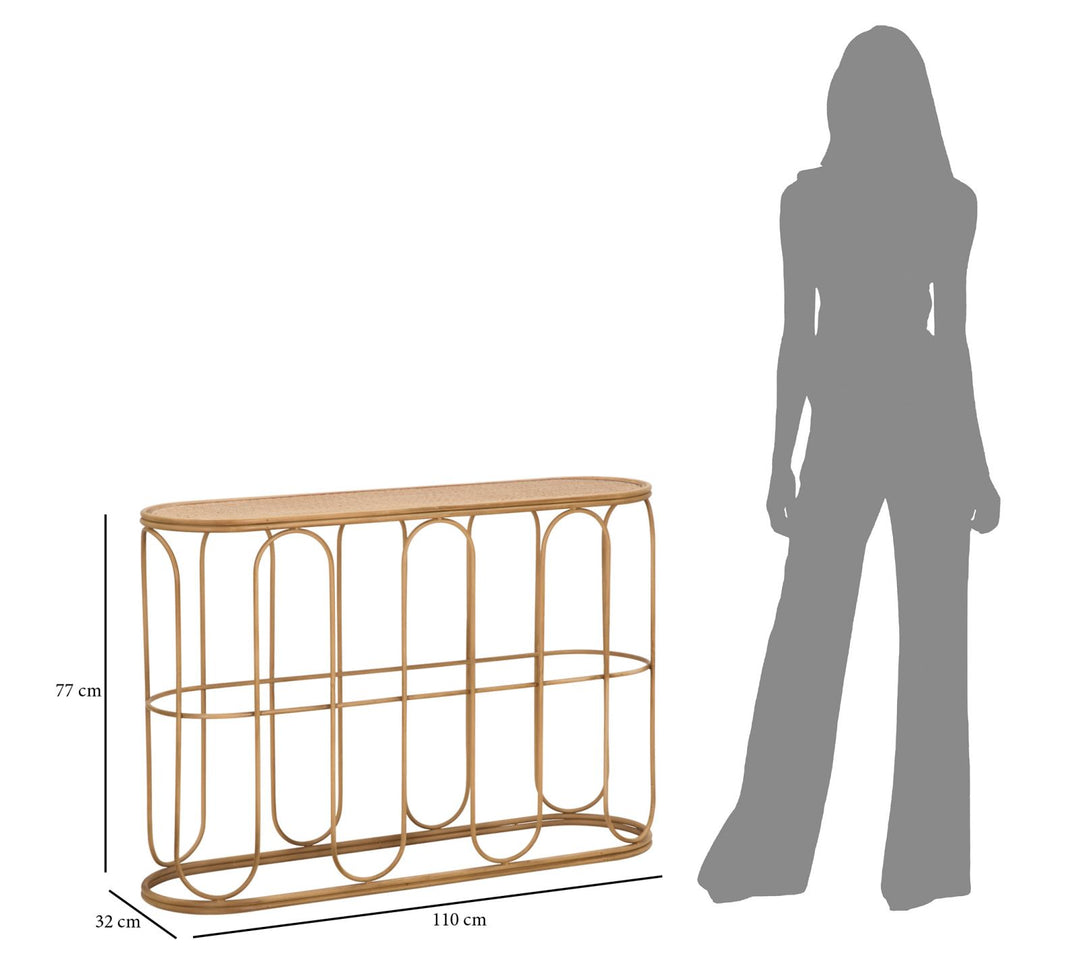 Mesa consola de madera con diseño de lamas – Samui recibidor