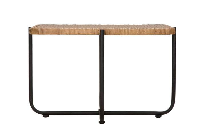 Mesa de centro rectangular con tapa de madera y estructura de metal – Estilo Cebu