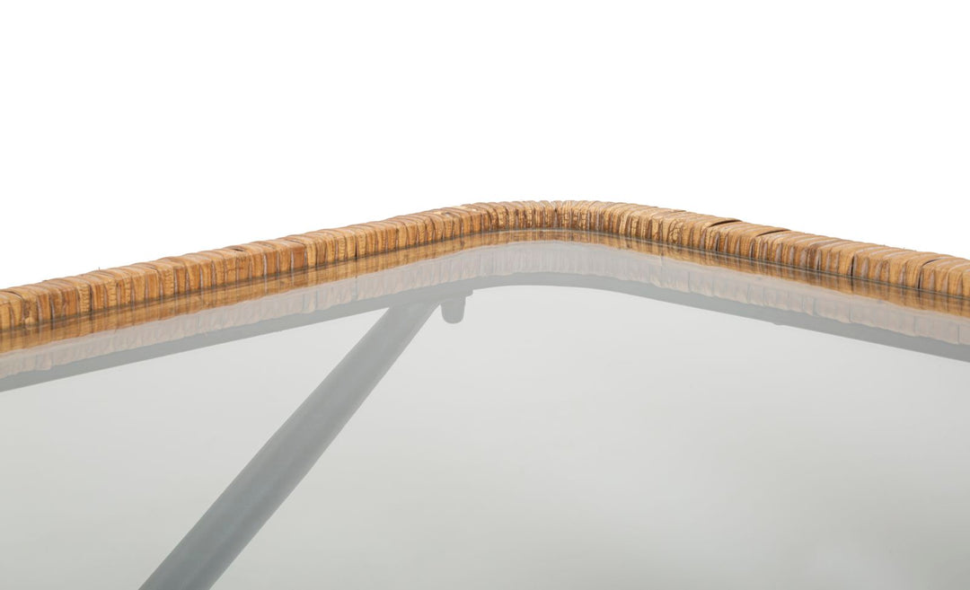 Mesa de centro rectangular con patas metálicas cruzadas – Saint Barth