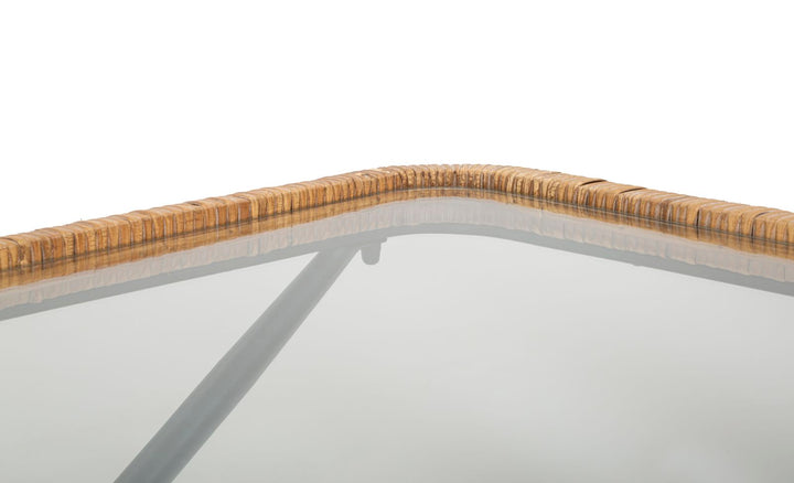 Mesa de centro rectangular con patas metálicas cruzadas – Saint Barth