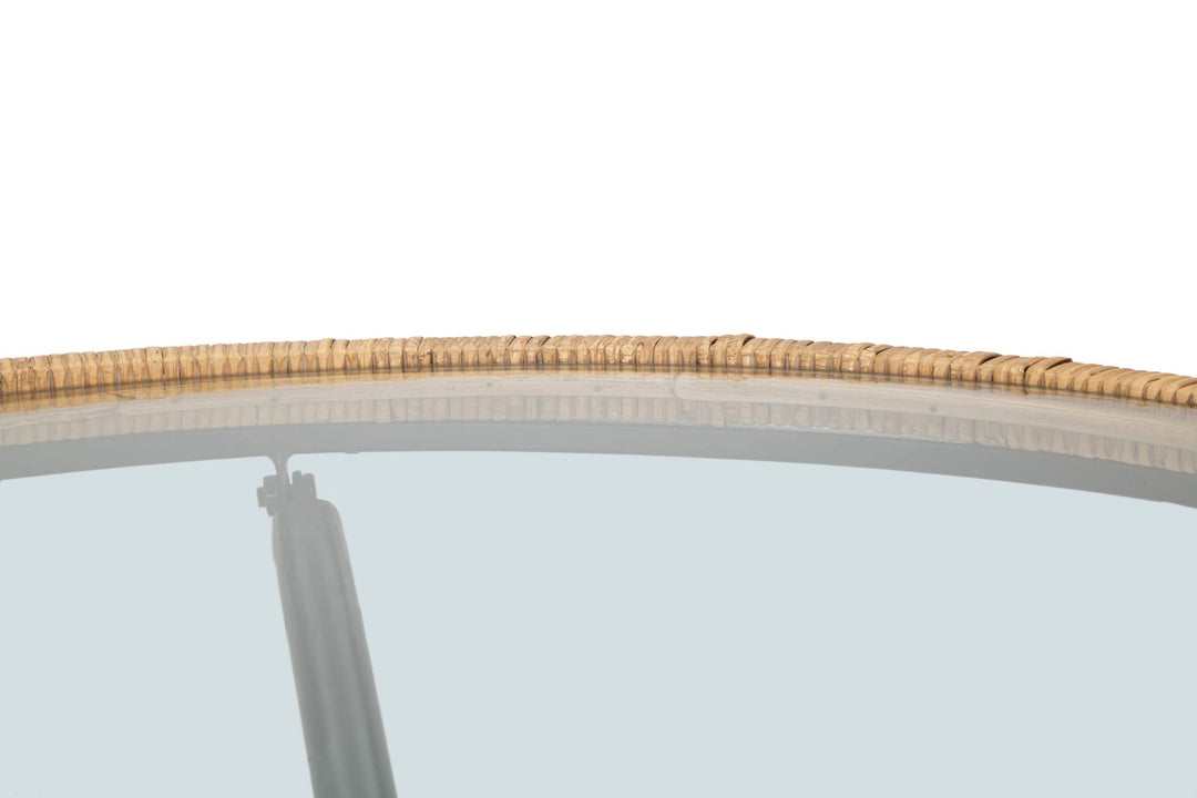 Mesa de centro redonda con base de ratán – Saint Barth Rotondo