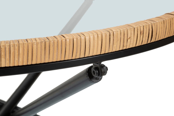 Mesa de centro redonda con base de ratán – Saint Barth Rotondo