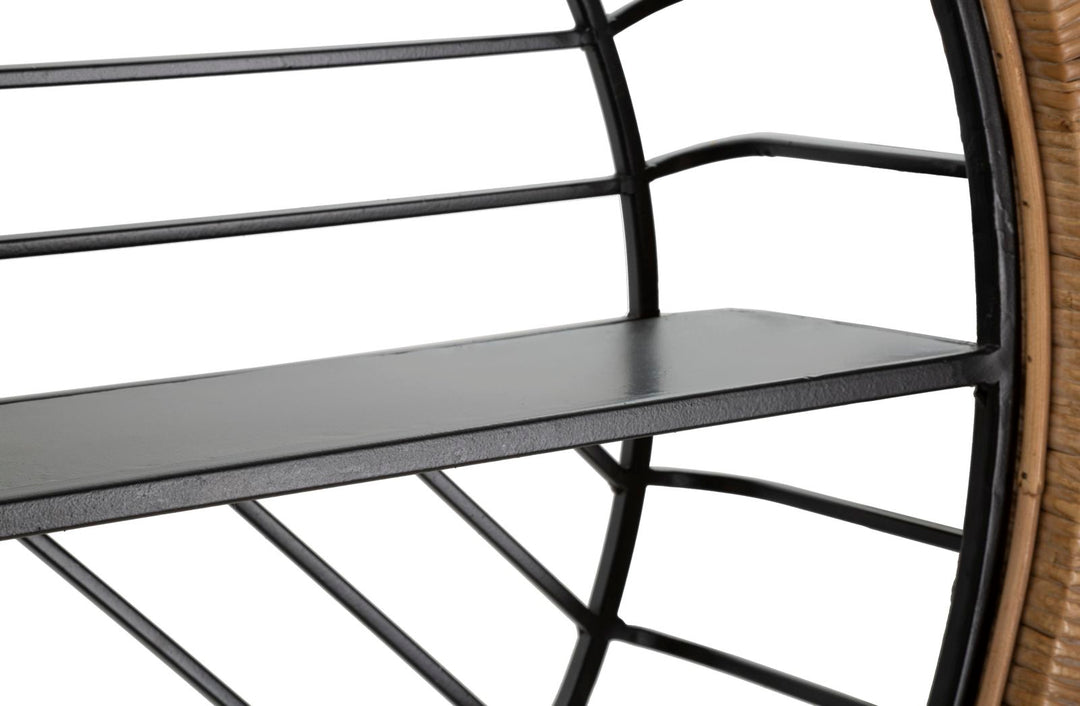 Estante de pared redondo con marco de ratán – Cebu almacenaje decorativo