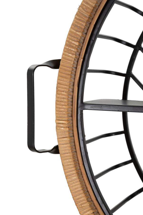 Estante de pared redondo con marco de ratán – Cebu almacenaje decorativo