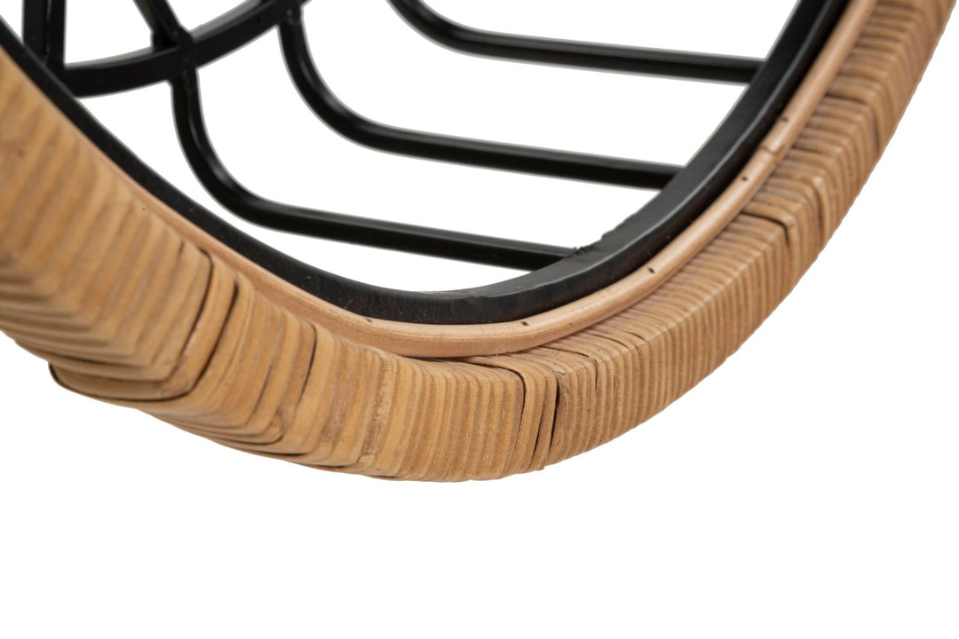 Estante de pared redondo con marco de ratán – Cebu almacenaje decorativo