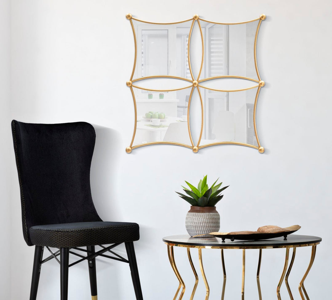 Espejo de pared cuadrado pequeño de metal 4