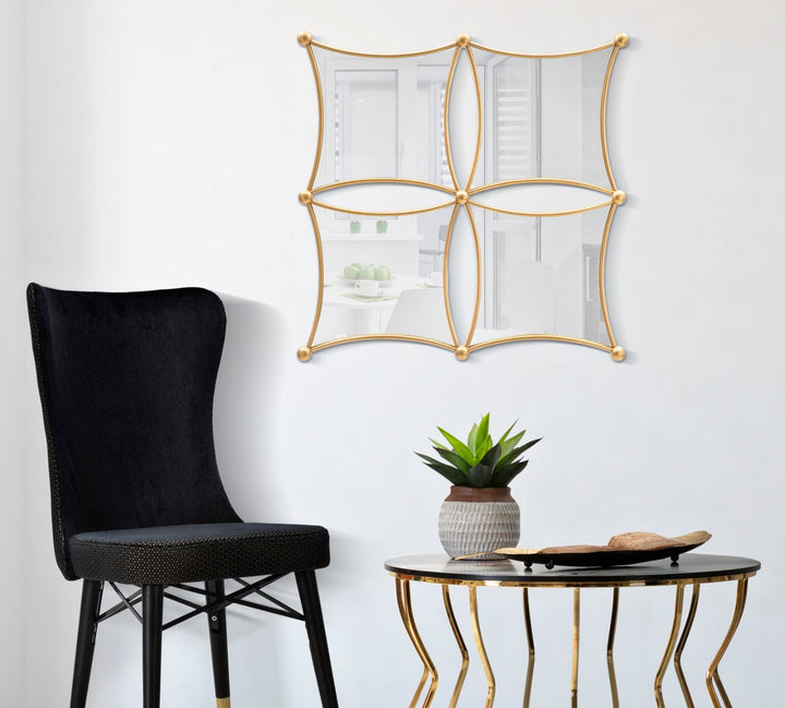 Espejo de pared cuadrado pequeño de metal 4