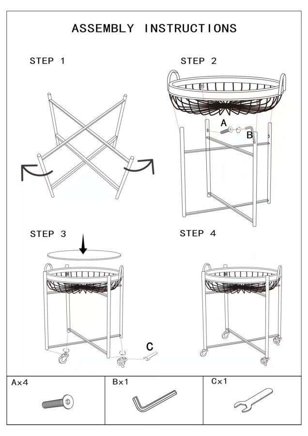 Carrito redondo de ratán con doble estante – Cebu carro de servicio
