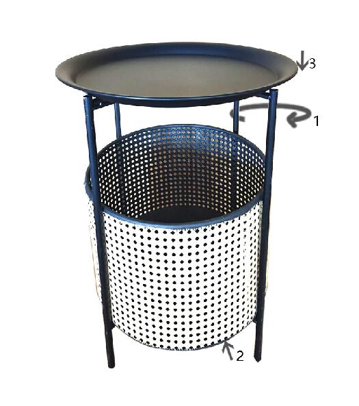 Mesa auxiliar redonda con tapa negra – Osaka mesa de acento